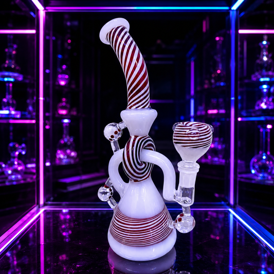 Red White Twist Bong